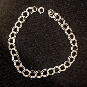 Petite Vintage Sterling Silver Double Link Bracelet